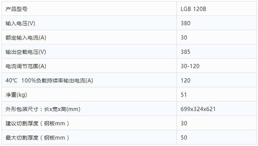 尊龙凯时登录首页数字化等离子切割+碳弧气刨两用机LGB 120B整机参数